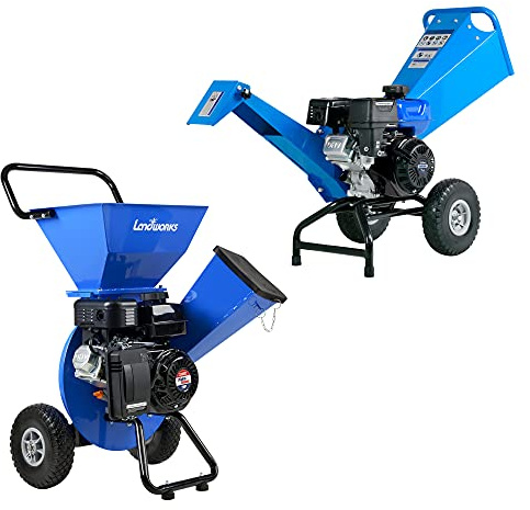 Landworks Wood Chipper 3 in 1 Multi-Function 3 Inch Max Capacity & Wood Chipper Compact Rotor Assembly Design 3 Inch Max Capacity