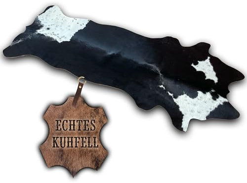 unendlich schoen - Alfombra pequeña de Piel de Vaca, Hecha a Mano en Alemania, inodora, Ideal para salón, Comedor, Pasillo