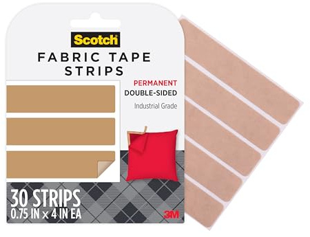 Scotch Permanent Fabric Tape Strips, Machine Washable, Perfect for DIY and Crafting (FAP-1-CFTP)