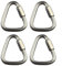 Lot de 4 chaînes à maillons triangulaires de 10 mm en acier inoxydable pour escalade, mousqueton d'escalade à connexion rapide, mousqueton à ressort, boucle de porte à vis
