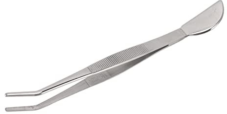 Pinzas Bonsai, pinzas de jardín de acero inoxidable con mango acanalado cómodo, pinzas de plantas para el jardín de casa (curva)