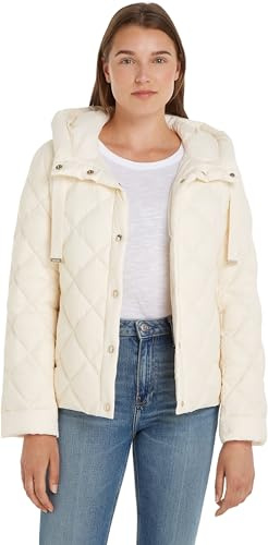 Tommy Hilfiger Veste en Duvet Femme Classics Hiver, Blanc (Calico), L