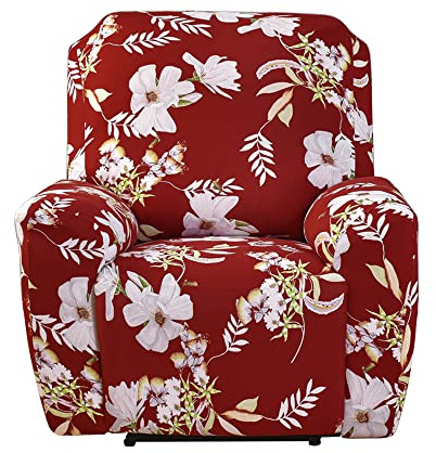 Meigeh Sesselschoner Recliner Bezüge Relaxsessel Bezüge Sesselbezüge 4 Stück Liegeschutz Sessel Stuhlbezüge Husse für Relaxsessel Hofstil Rot
