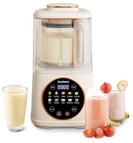 Joydeem JD-J03 Cooking Blender with Soundproof Shield, Hot Cold Blender for Filter-free Soy Milk & Juice, 8-Speed and Temperature Control, 12H Preset, 1100ml, White