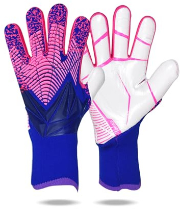OLYSPM Kids Football Goalkeeper Gloves with Non-slip Latex Palm, Breathable & Abrasion-resistant Features, Size 6/7/8/9/10