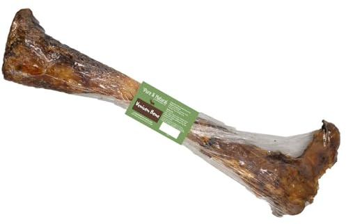 Pure & Natural Roasted Venison Dog Bone - Deer Legs for Dogs, Natural & Long Lasting Dog Chew Bones for Large Dogs and Aggressive Chewers - Pack of 1