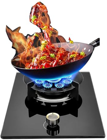 BZJPRFC Estufa De Gas De 33 Cm, Quemador Wok con Anillo De Fuego De 9 Cámaras De 5,2 KW con Protección contra Llamas, Protección contra Llamas contra Fugas De Gas, Kit De GLP/Gas Natural (Size : NG)