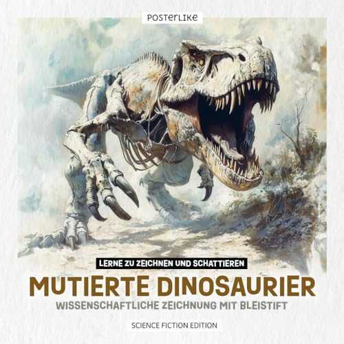 Lerne zu Zeichnen und Schattieren Mutierte Dinosaurier: Wissenschaftliche Zeichnung mit Bleistift