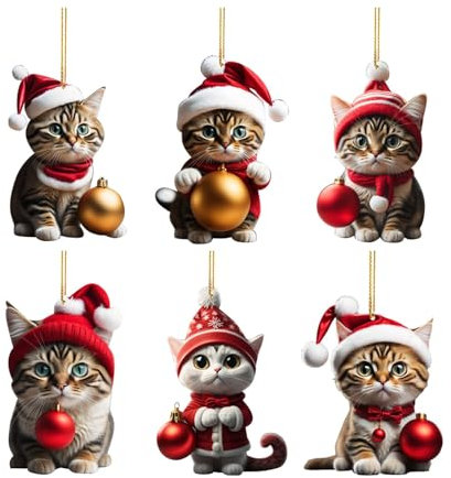 Weihnachtsbaum Deko Katzen Acryl Deko Weihnachten Lustige Weihnachtskugeln Weihnachtsbaum Basteln Weihnachten Baumkugeln Christbaumschmuck Weihnachtsschmuck Christbaumkugeln Auto Anhänger