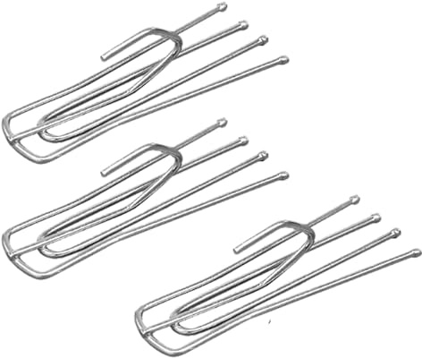Metal Pinch Pleat Curtain Hooks – Short Neck Drapery Pins with Deep End for Header Tape (Pack of 20)