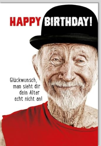 Gutsch Verlag Geburtstagskarte für Männer - Humorvolle Glückwünsche mit Witz und Charme in Rot, Lustige Sprüche für Herren & Senioren - mit Umschlag