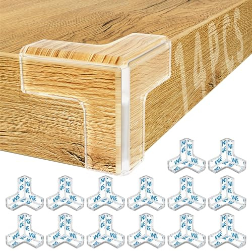 YUNPYCHY Eckschutzkanten Baby Silikon, 14 Stück Kantenschutz Eckenschutz Baby Transparent, Eckenschutz Baby Selbstklebend für Möbel, Glastisch