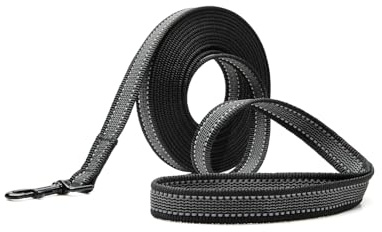 Toozey Schleppleine für Kleine und Mittelgroße Hunde mit Rutschfesten Gummis und Reflektierenden Streifen, 5m 10m Weiche und Starke Nylon Lange Hundeleine und Übungsleine für Training, 5m x 2,0cm