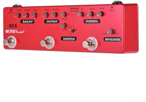 YUANGANG Compact Guitar Multi Effects Pedal, 6 Effects In A Single Unit, Including Delay For Electric Guitar Built-in Battery