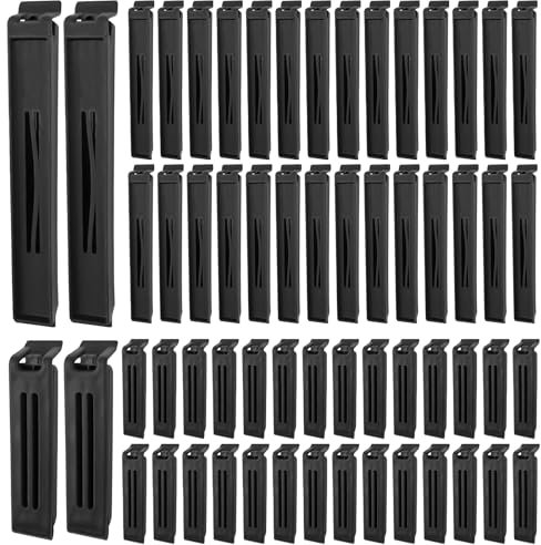 Newpop 60 Piezas Pinzas Bolsas Alimentos, Pinza Cierre Bolsa de Alimentos, 6/11 cm Pinzas Cocina Bolsas, Pinzas Comida Clips Reutilizable, Clips de Sellado Negro, para Envasar Dulces, Snacks, Café
