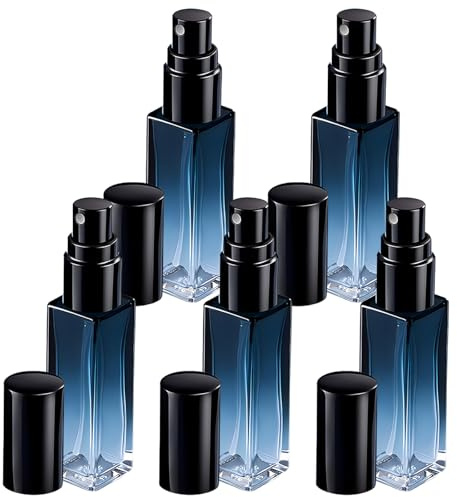 Aomhrek 5 Piezas Atomizador Perfume Recargable, Bote Spray Pulverizador, Azul Degradado Spray Bottle 10 ml, Pulverizador Cristal, Atomizador Agua, Atomizadores Para CosméTico, Viaje, Hogar