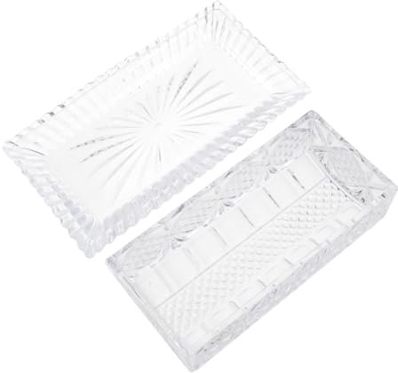 Cabilock 1 Caja de Almacenamiento de Vidrio Rectangular con Tapa de Estilo Europeo Contenedor de Alimentos para Cocina Hogar Restaurante