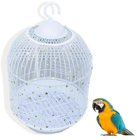 1 Stücke Vogelkäfig Abdeckung,Vogelkäfig Samenfänger,Schutznetz für Vogelkäfig, Stern-Muster Papageien Nylon Mesh Geeignet für Käfige mit einem Umfang