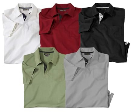 ATLAS FOR MEN - 5er Pack Polohemden für Männer - In großen Größen erhältlich