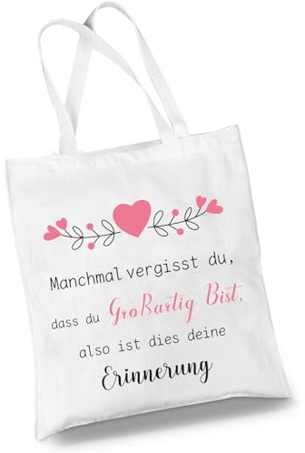 Erzieherin Geschenk Lehrerin, Geschenk für Frauen Baumwolltasche | Dass Du Großartig Bist Positive Geschenke Motivierende Stofftasche für Freundin Schwester Kollegin Geburtstagsgeschenk Frau