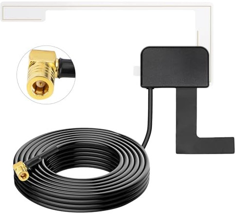 Nelawya Autoantenne DAB+ Autoradio Antenne mit SMB-Stecker | Aktive Scheibenantenne mie 3m Kabel für DAB+ Autoradio | Kompatibel mit Pioneer, Blaupunkt, Alpine, JVC, Clarion