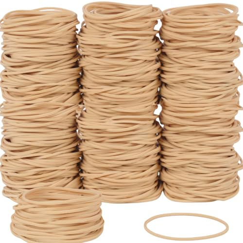 AOUOU Bandes élastiques en caoutchouc Poids net 190 grammes Bande élastique Beige Petite Bande en caoutchouc, pour fournitures de bureau à domicile (80 mm x 1,4 mm) taille #19