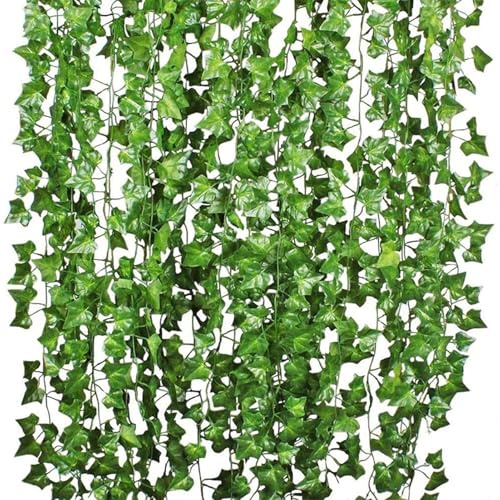 Nbbwwu Vines De Hiedra Falsas, Guirnaldas Artificiales De Hiedra, Ratán Simulado Colgante, Hojas De Hiedra Falsas, Telón De Fondo De Plantas Falsas, Hojas De Falso Realistas para Decoración