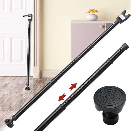 Barre de sécurité anti-effraction - Barre de sécurité robuste pour porte coulissante, fenêtre - Noir