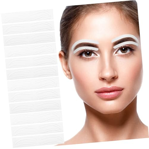DEARMAMY Pochoirs Autocollants Sourcils Lot de 12 Kit Complet pour Maquillage et Microblading Accessoire Léger et Compact pour Femmes