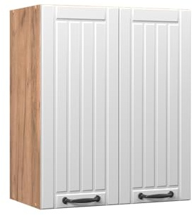 Vicco Hängeschrank Fame-Line, Weiß Landhaus, 60 cm | MDF-Front · Soft-Close · 2 Einlegeböden · Metallgriffe · ✓ Praktischer Stauraum