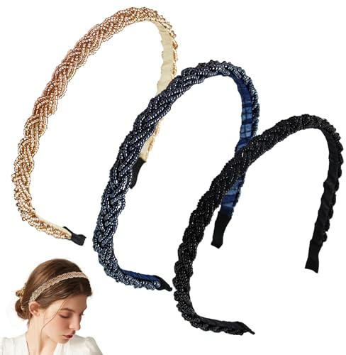 3er-Set Haarreif Dirndl – Oktoberfest Damen Haarschmuck, Perlen Trachten Haarreif, Party & Alltag