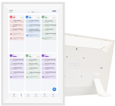 Calendrier numérique de 15,6 pouces, écran tactile interactif 1080p, planning familial intelligent, planificateur hebdomadaire et mensuel pour salons, salles d'étude, entrées
