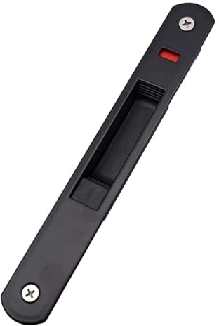 FACAIIO Verrou de porte coulissante en verre pour porte de terrasse en acier inoxydable avec mécanisme de verrouillage sécurisé - 198 x 28 mm - Avec vis et verrou pour siège - Argenté