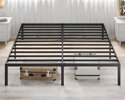 MUTICOR Metallbett 180x200 cm mit Stauraum, modernes Design, Schwarz | 32 cm Stauraum, Stabile Metallkonstruktion, Kopfteil-Montage, Geräuscharm, Einfache Montage
