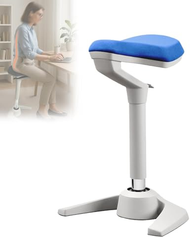 Ergonomisk sadelpall, justerbar bärbar kontorsstol med tjock kudde och halkfri bas för hem- och kontorsarbetsstation