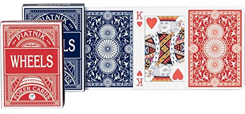 Piatnik 1391 Wheels Poker (lino), Rot und Blau, 10 cm x 7 cm x 10 cm