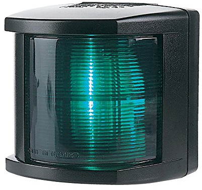 Hella 002984345 '2984 Series' 12V DC 2 NM Starboard Navigation Light with Colored Outer Lens and Black Housing