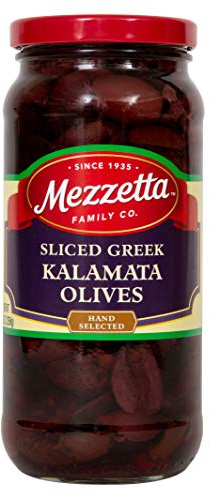 Mezzetta Kalamata Olives, Sliced, 9.5 onzas