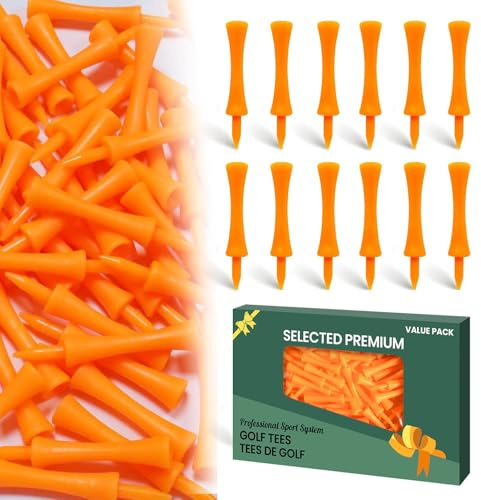 FINGER TEN Tees de Golf Plastique étape Down Outil Accessoire 60 Counts, 6 Taille Tee 2 3/4, 2 1/4, 2,1 3/4,1 1/2, 1 1/4 Pouce Durable Professionnel