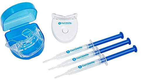 OptiSmile® Zahnweiß Set | Zahnaufhellung Starterkit mit Nachfüllpackungen | Zahn Bleaching Set | Zähne Aufhellen mit LED | Weiße Zähne mit Bleaching Gel | Teeth Whitening Set | Kit für Weiße Zähne