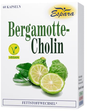 Bergamotte Cholin 60 Kps. Fettstoffwechsel Vegan Glutenfrei Lactosefrei von Espara