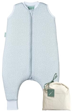 molis&co - Baby Schlafsack mit Füßen 2.5 TOG - Ganzjahres Schlafsack - Babyschlafsack mit Beinen - 100% Baumwolle (Oeko-TEX 100), Winterschlafsack Premium Qualität - Grey Print (100 cm)