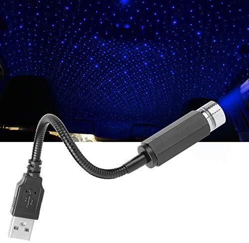 Ladieshow Ciel Etoile Voiture USB, Éclairage Intérieur de Voiture USB, Lumières Ambiance LED, Lumière Ambiance LED pour Lampe de Toit (Bleu Violet Clair)