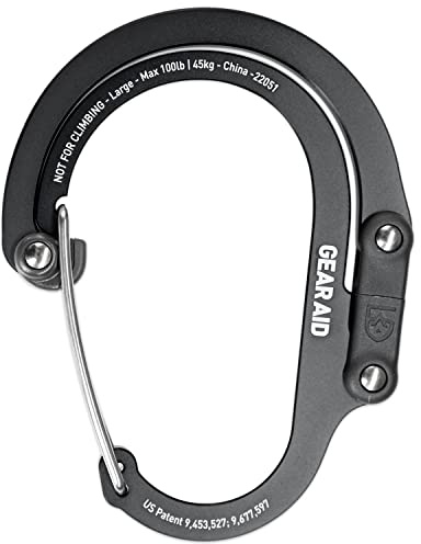 HEROCLIP Large - Carabiner Clip Heavy Duty, Hook & Hang Camping Accessories, Kayaks & Backpacks, Bike Garage Hanging Storage, Multifunctional Gadget for Hiking & Travel, Hang Anything Anywhere | Rotates 360 Degrees & Holds up to 45kg, EDC Gadget for Handbag, Backpack & Luggage, Hangs on Tables & Rails
