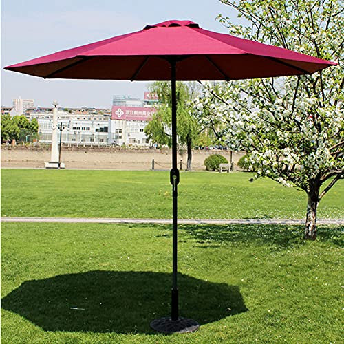 ACXZ Ombrellone da Esterno Ombrellone da Giardino con baldacchino Tondo Impermeabile Parasole in Ferro con manovella per Spiaggia/Ponte/Cortile/Piscina 2,7 m, Rosso Vino/Verde Scuro