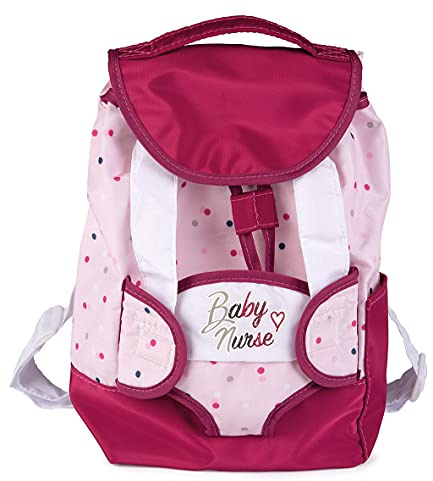 Smoby 220364WEB - Mochila con portabebes y portabiberones Integrados, para muñecas y muñecas, Correas Ajustables
