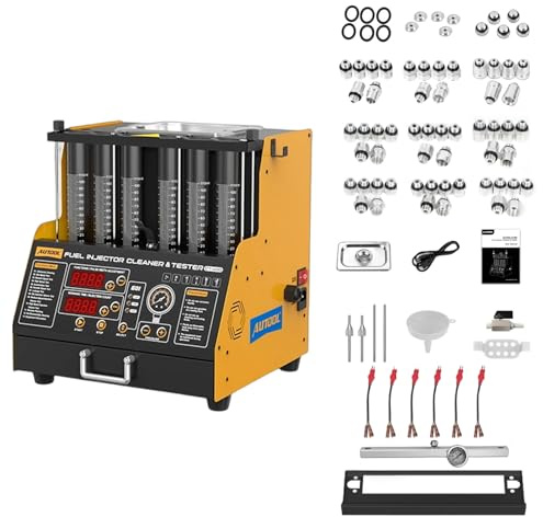 AUTOOL GDI Auto Ultraschall Injektor Reinigungsmaschine 220V, Benzin Diesel Kraftstoffinjektor Tester mit 6 Zylindern für Verschiedene Kraftstoffinjektoren