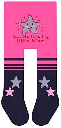 L&K-II 1-pack babystrumpbyxor strumpbyxor för baby flickor med prickar ränder karta och stjärna motiv 2771, 2771H-1 par, 56/62 cm