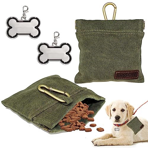 YICH Leckerlibeutel für Hunde Futterbeutel Hundetraining Leckerlitasche für Hunde Kleine Futtertasche Freihändige Hundeleckerlitasche mit Karabiner für Gassigehen Hundetraining
