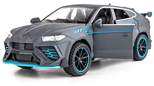 TGRCM-CZ 1/32 Lamborghini Urus Model Car Diecast Collectible Pull Back Toy Car with Light and Sound Toy Vehicle for 3+ Year Old Kids Boys Gift Gray